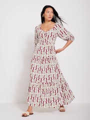 Mint Velvet Natural Floral Print Maxi Dress - Image 5 of 8