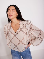 Mint Velvet Natural Floral Print Blouse - Image 1 of 8
