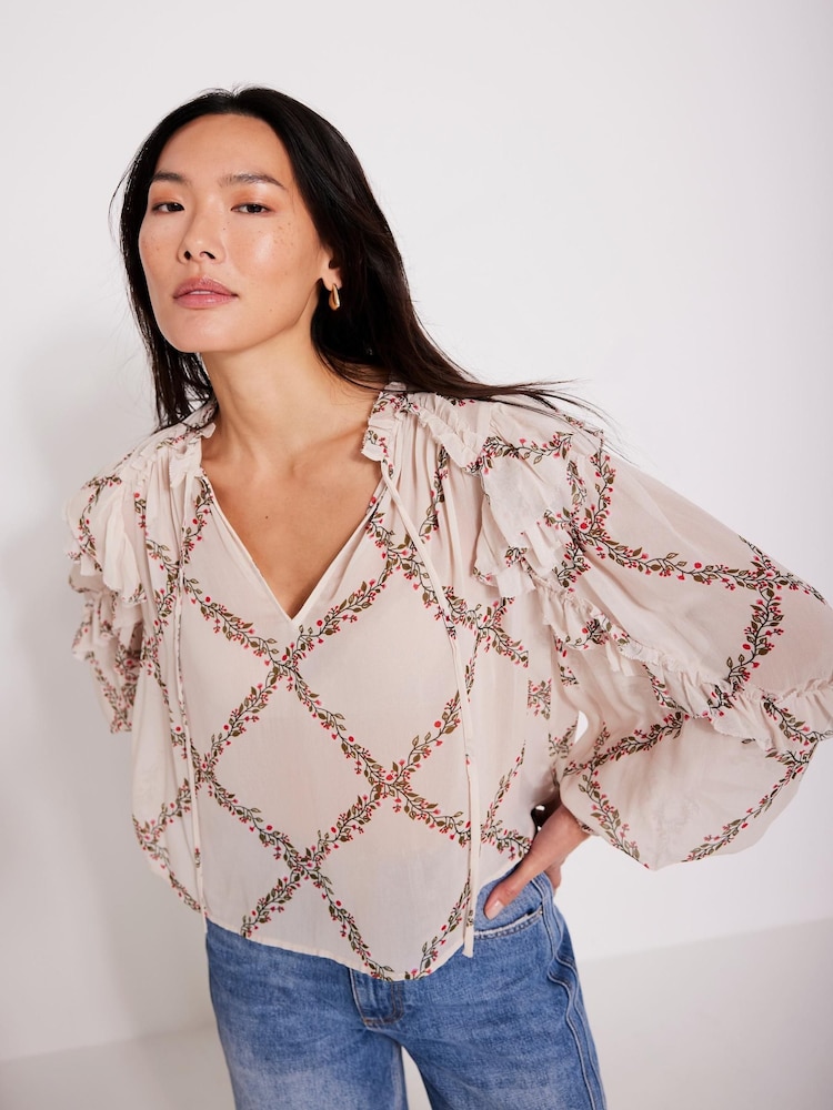 Mint Velvet Natural Floral Print Blouse - Image 1 of 8