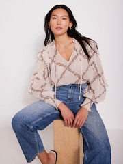 Mint Velvet Natural Floral Print Blouse - Image 3 of 8