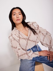 Mint Velvet Natural Floral Print Blouse - Image 6 of 8