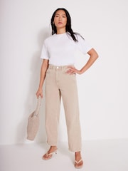 Mint Velvet Natural Relaxed Tapered Boyfriend 100% Cotton Jeans - Image 3 of 8