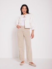 Mint Velvet Natural Relaxed Tapered Boyfriend 100% Cotton Jeans - Image 5 of 8