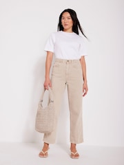 Mint Velvet Natural Relaxed Tapered Boyfriend 100% Cotton Jeans - Image 6 of 8
