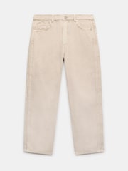Mint Velvet Natural Relaxed Tapered Boyfriend 100% Cotton Jeans - Image 7 of 8