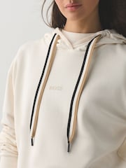BOSS White Signature Stripe Detail Logo Print Hoodie - Image 5 of 6
