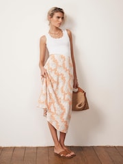 Mint Velvet Cream Floral Print Midi Slip Skirt - Image 3 of 7