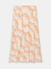 Mint Velvet Cream Floral Print Midi Slip Skirt - Image 6 of 7