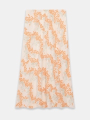 Mint Velvet Cream Floral Print Midi Slip Skirt - Image 7 of 7
