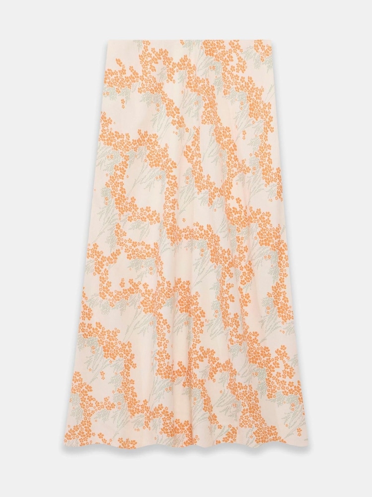 Mint Velvet Cream Floral Print Midi Slip Skirt - Image 7 of 7