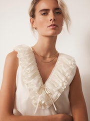 Mint Velvet White Ruffle Front Blouses - Image 3 of 8