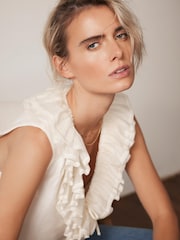 Mint Velvet White Ruffle Front Blouses - Image 5 of 8