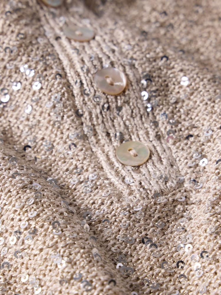 Mint Velvet Natural Sequin Polo Top - Image 9 of 9 Mint Velvet Natural Sequin Polo Top - Image 9 of 9