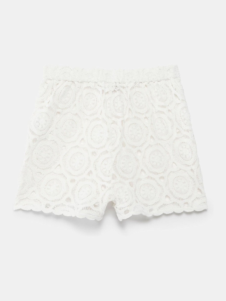 Mint Velvet White Crochet Beach 100% Cotton Shorts - Image 8 of 8