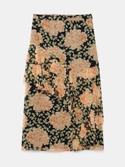 Mint Velvet Orange Floral Print Midi Skirt - Image 5 of 6