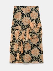 Mint Velvet Orange Floral Print Midi Skirt - Image 6 of 6