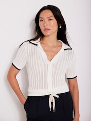 Mint Velvet Mix Polo Top - Image 4 of 7