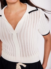 Mint Velvet Mix Polo Top - Image 5 of 7