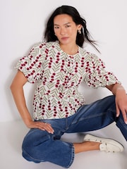 Mint Velvet Green/White Floral Print Blouses - Image 2 of 8