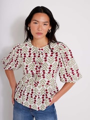 Mint Velvet Green/White Floral Print Blouses - Image 3 of 8