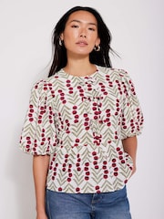 Mint Velvet Green/White Floral Print Blouses - Image 6 of 8