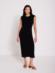 Mint Velvet Black Structured Midi Dress - Image 1 of 8