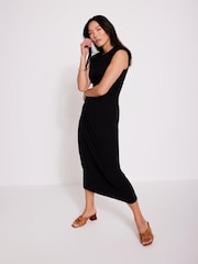 Mint Velvet Black Structured Midi Dress - Image 2 of 8