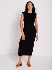 Mint Velvet Black Structured Midi Dress - Image 5 of 8