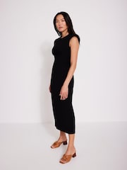 Mint Velvet Black Structured Midi Dress - Image 6 of 8