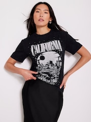 Mint Velvet Black 100% Cotton California T-Shirt - Image 1 of 7