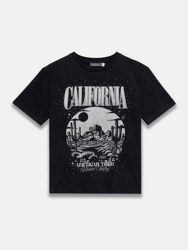 Mint Velvet Black 100% Cotton California T-Shirt - Image 2 of 7