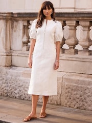 Mint Velvet White Denim Midi Dress - Image 2 of 8