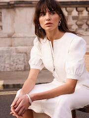 Mint Velvet White Denim Midi Dress - Image 3 of 8