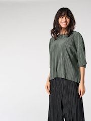 ONLY Grey Loose Fit Plisse Blouses - Image 1 of 5
