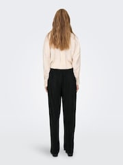 ONLY Black Plisse Wide Leg Trousers - Image 1 of 5