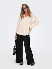 ONLY Black Plisse Wide Leg Trousers - Image 2 of 5