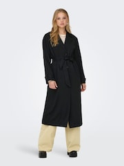ONLY Black Long Trench Coat - Image 1 of 6