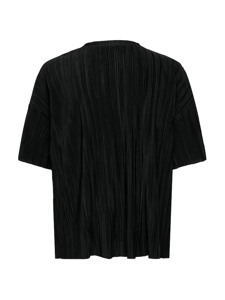 ONLY Black Loose Fit Plisse Blouses - Image 6 of 6