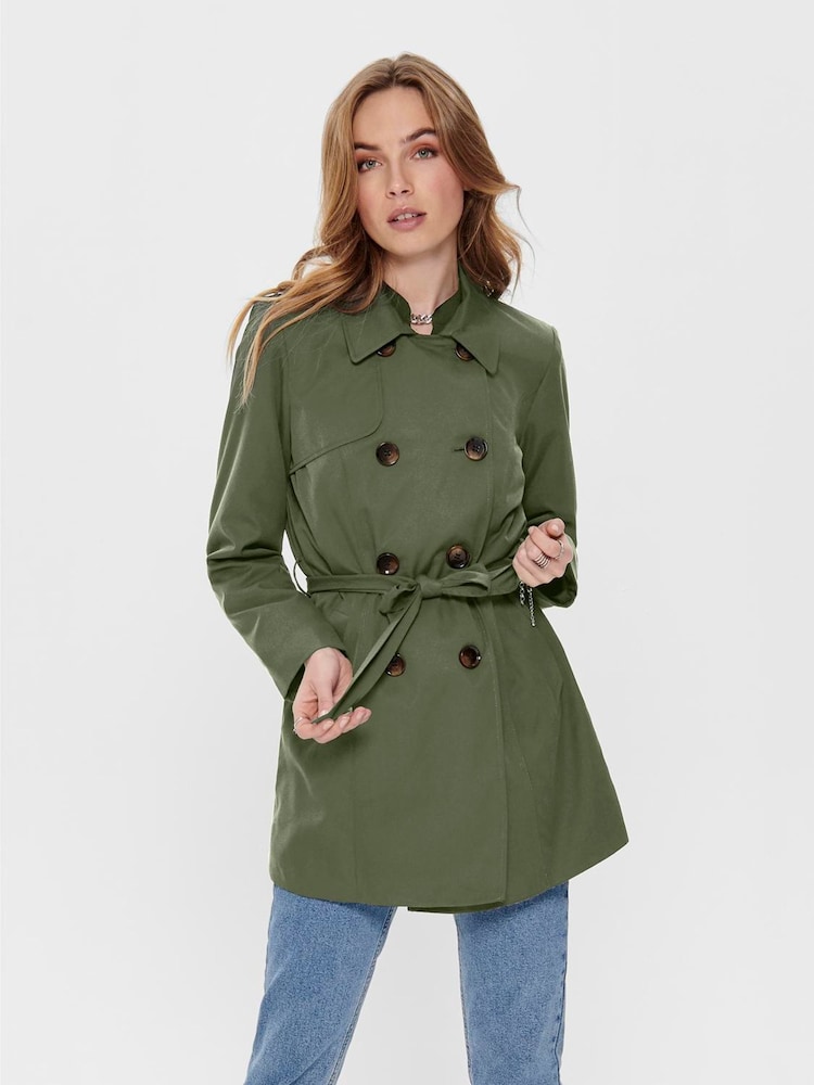 ONLY Double Breasted Classic Trench Coat - Imagen 1 de 4