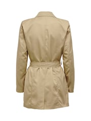 ONLY Brown Double Breasted Classic Trench Coat - Image 6 of 6
