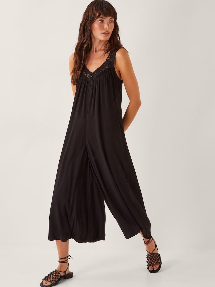 Monsoon Black Rachel Sleeveless Culottes Jumpsuit - Image 1 of 4 Monsoon Black Rachel Sleeveless Culottes Jumpsuit - Image 1 of 4