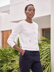 Pure Collection Cream 100% Cotton Twist Textured Jacket - Image 1 of 3