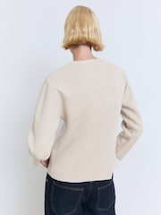 Mango Brown Button Detail Smart Cardigan - Image 2 of 6