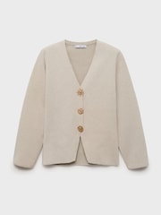 Mango Brown Button Detail Smart Cardigan - Image 5 of 6
