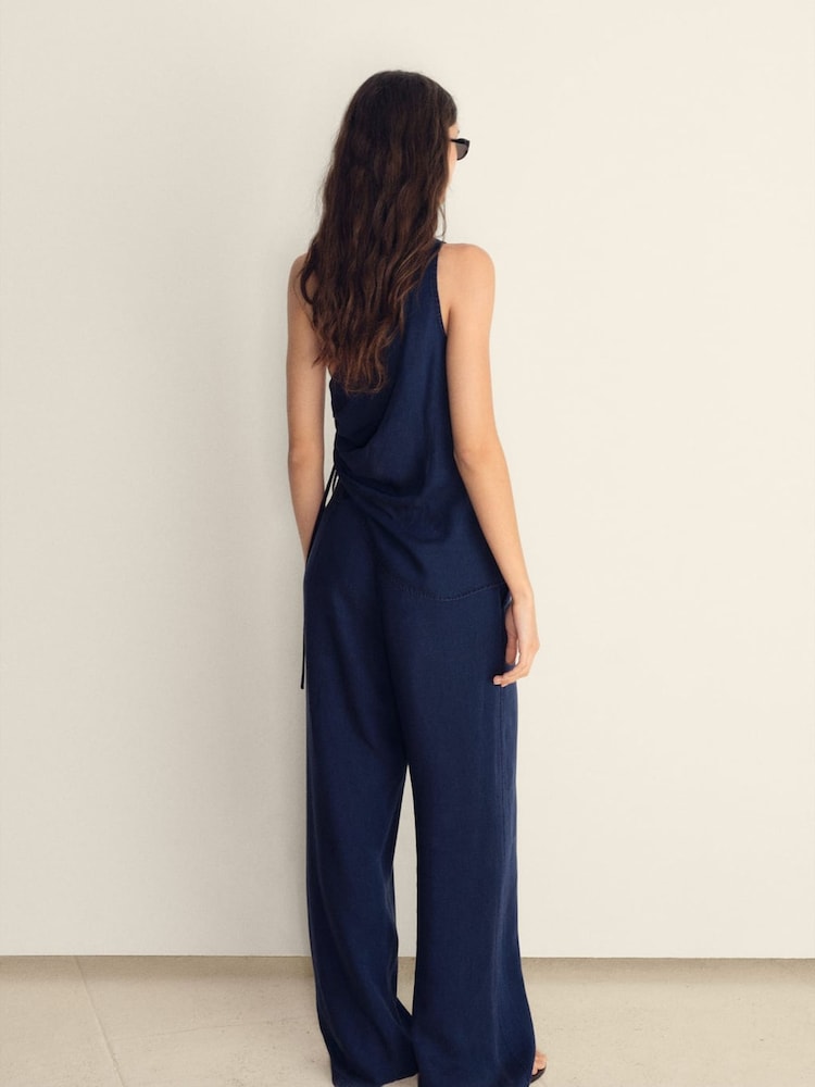 Mango Blue Tailored High Waist Trousers - Image 2 of 5