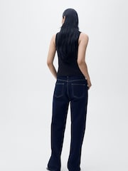 Mango Blue Jewel Button Detail Knitted Waistcoat - Image 2 of 5
