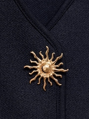 Mango Blue Jewel Button Detail Knitted Waistcoat - Image 5 of 5