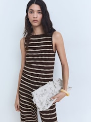 Mango Brown Knitted Stripe Top - Image 1 of 5