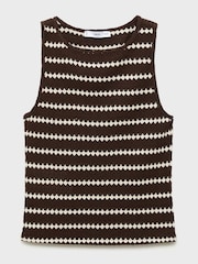 Mango Brown Knitted Stripe Top - Image 4 of 5