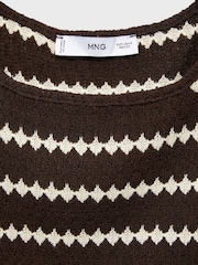 Mango Brown Knitted Stripe Top - Image 5 of 5